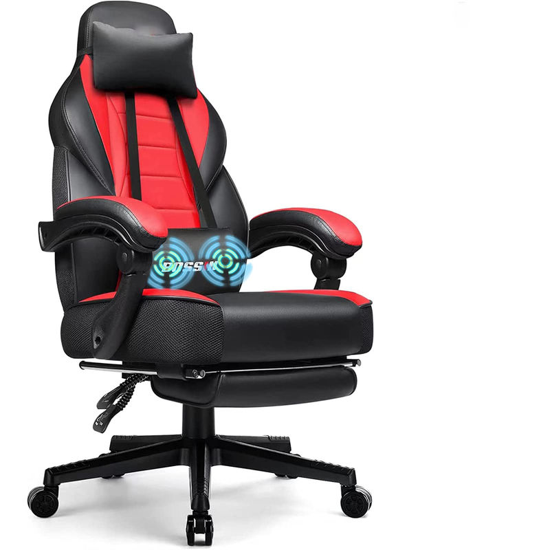 Cadeira de jogo personalizada de estilo de corrida colorida com apoio de pés e apoio de cabeça 45 libras