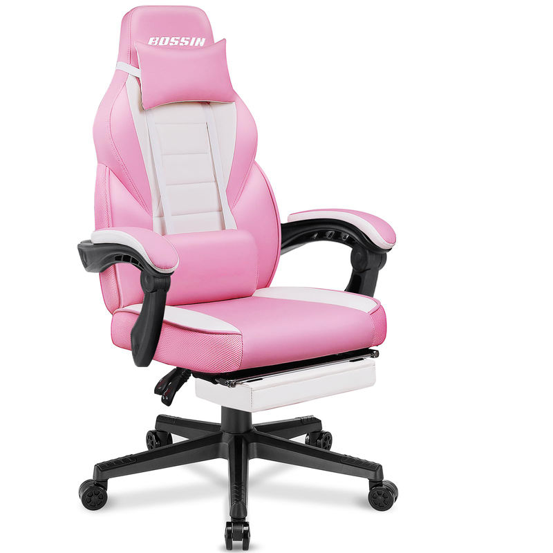 Personalize a cadeira de jogos de estilo de corrida com apoio de pés e apoio de cabeça 21.7 &quot;D x 27.2&quot;W x 47&quot;H