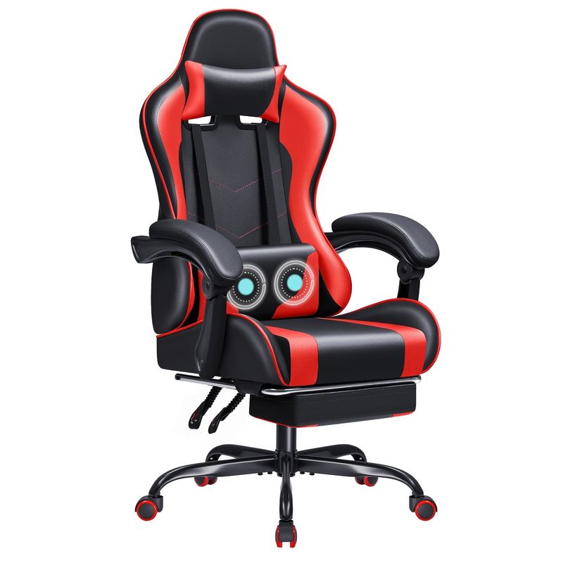 Moderna cadeira de jogos ALINUNU com apoio lombar de massagem e assento giratório 360