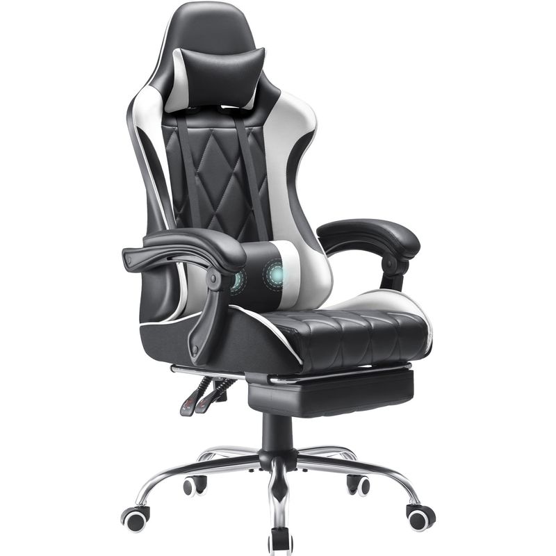 Cadeira de computador com 360 giros e ajuste de altura Cadeira de videogame ergonômica de costas altas