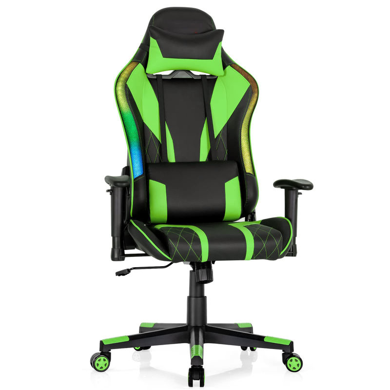 Cadeira de jogo ergonômica de corrida de apoio lombar ajustável para adultos