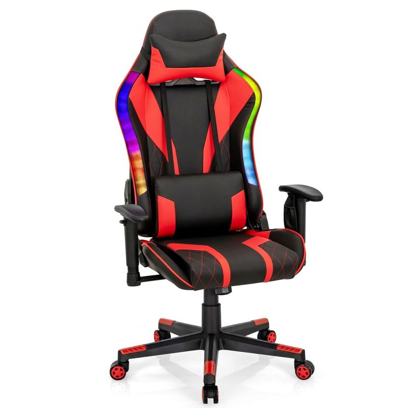 Atualize sua cadeira de jogos para cadeira giratória ALINUNU com luzes LED RGB Design ergonômico