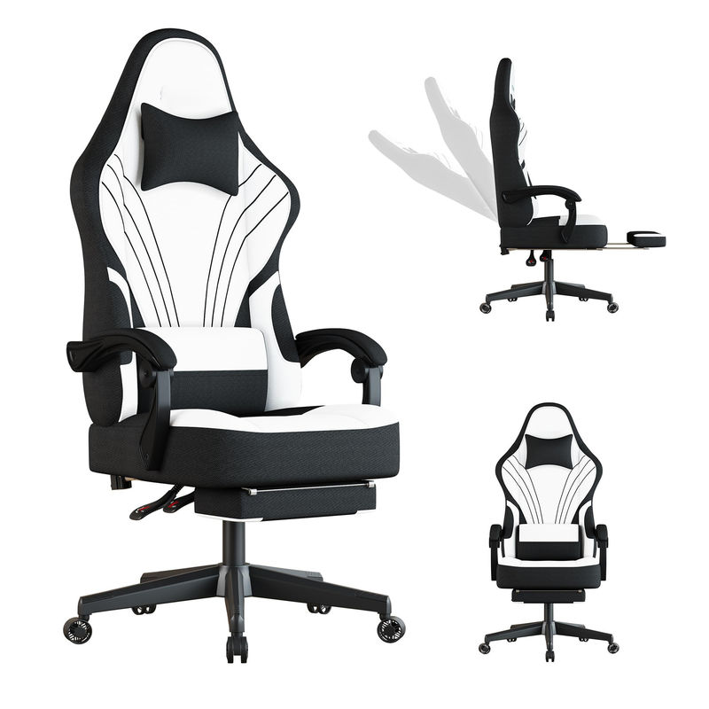 Cadeira de jogos com apoio de pé e dimensões do produto 25&quot;D x 23&quot;W x 53&quot;H