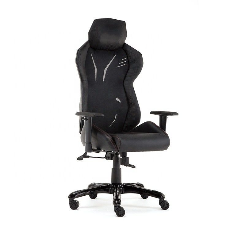 Cadeira de escritório de estilo de corrida de couro genuíno com malha de plástico e cadeira de elevação em design