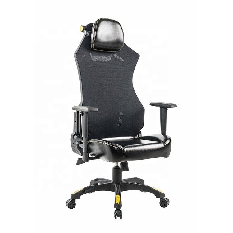 Estilo de design contemporâneo cadeira de corrida de escritório de malha preta para PC
