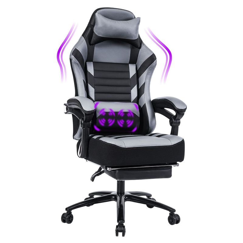 Cadeira de jogos de cores personalizada com apoio de pé de espuma de memória ajustável