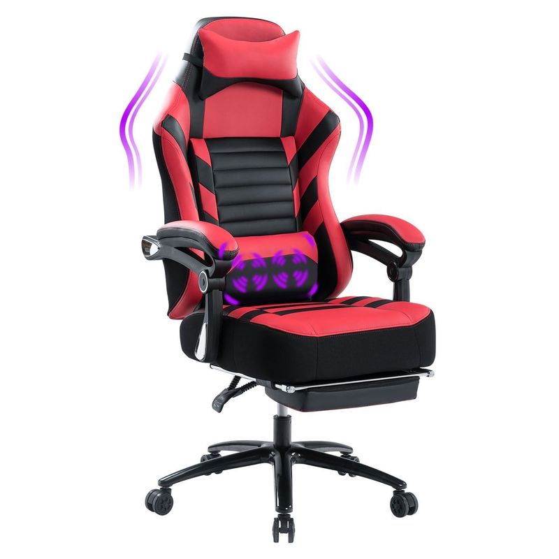 Cadeira de jogo com apoio de pés e espuma de memória de capacidade de 400 libras