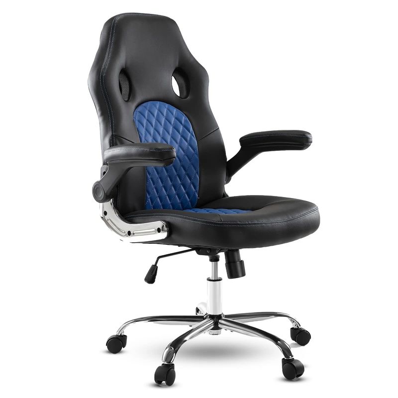 30 libras Cadeira de escritório ajustável com design ergonômico PU couro e suporte lombar