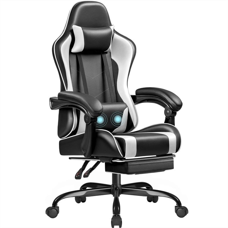 Cadeira de videojogo de altura ajustável com apoio de pé Cadeira de videojogo de 18,5 &quot;D x 20,9&quot; W x 50,4&quot; H