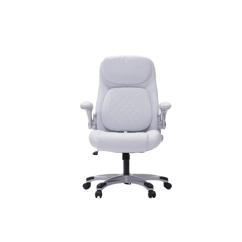 Cadeira de escritório confortável de couro PU com suporte lombar 27.55D x 26.77W x 43.3H polegadas