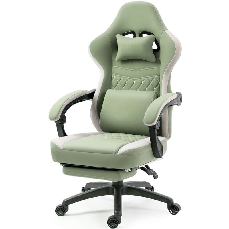 Cadeira de escritório com gel pad, apoio de braço e apoio de pé, sacos de material de couro