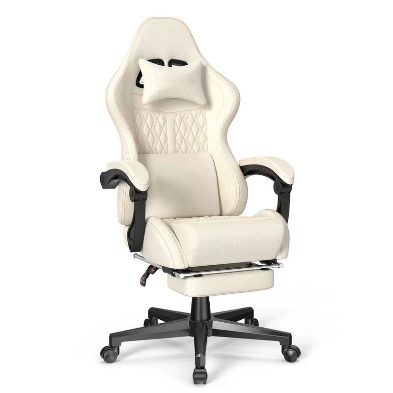 Cadeira de jogos de design moderno com couro Vintage PU e massagem 19&quot;D x 27&quot;W x 50&quot;H