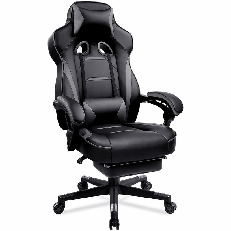27.16&quot;D x 20.66&quot;W x 47.24&quot;H em cadeira ergonômica de jogos com apoio de perna e apoio de pé